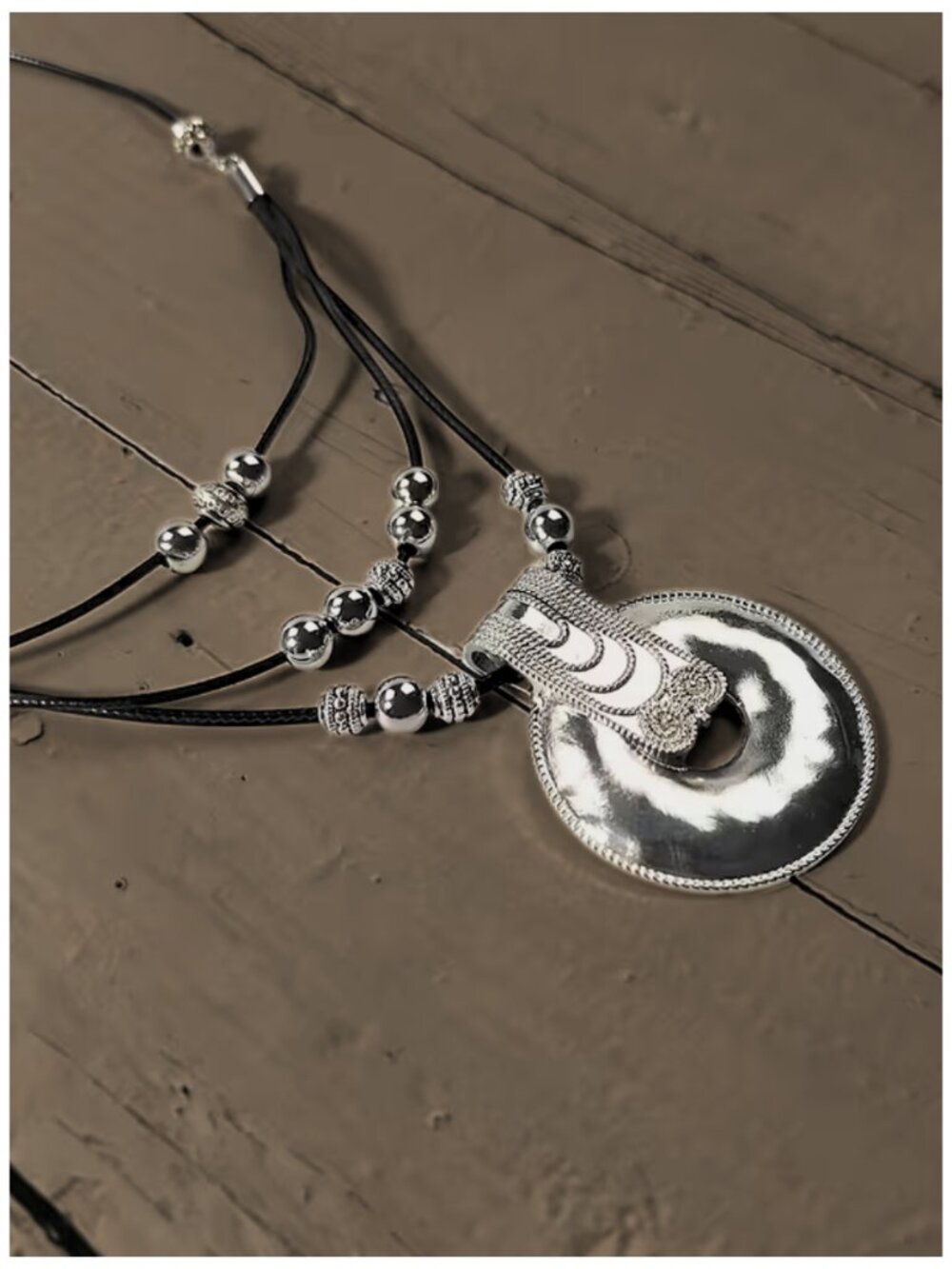 NWT Boho Chic Multi-Layer Circle Necklace Minimalist  Statement